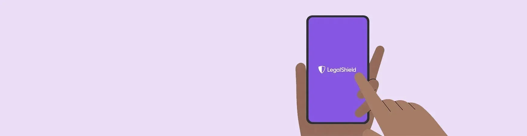 A hand using a phone to access legal support